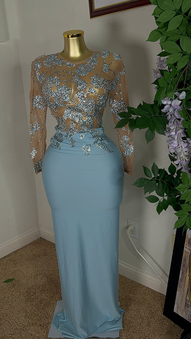 Bodycon Stones Floor Length Dress